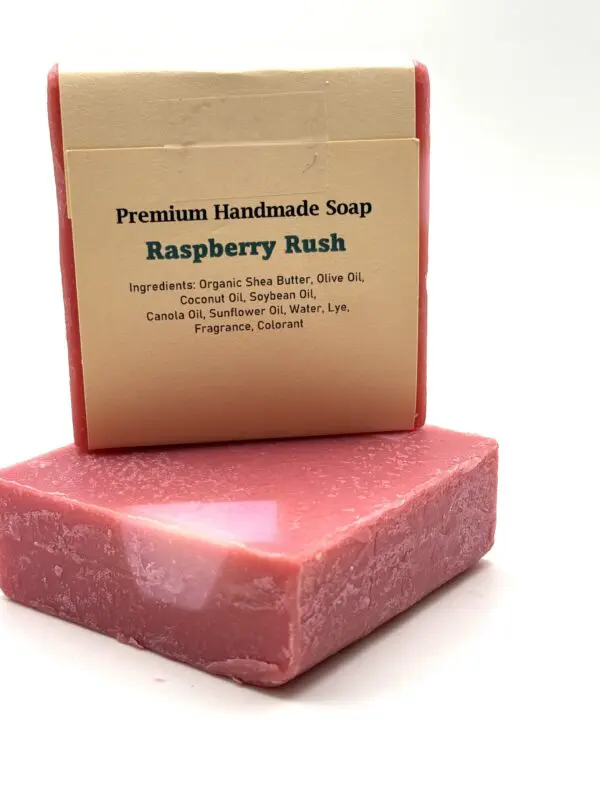 A raspberry bush soap sitting on top of it's box.